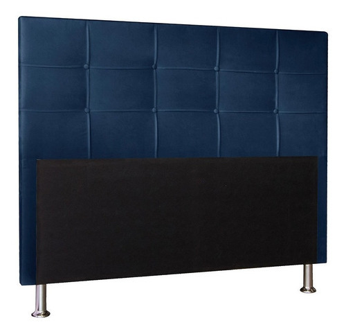 Cabeceira Para Cama Box Casal 140 Roma Suede Azul Marinho