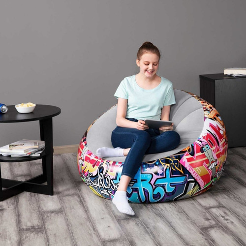 Imagen 8 de 10 de Sillon Puff Inflable Sofa Individual Colchon Bestway 75075
