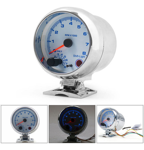 Tacômetro Automotivo 0-8000 Rpm Light Universal Gauge Inter