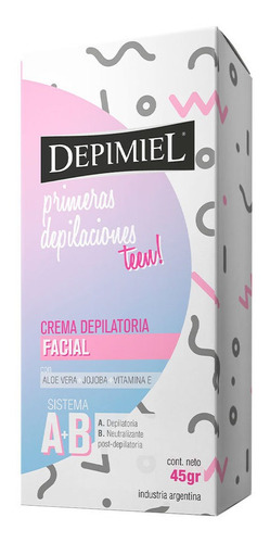 Crema Depilatoria Depimiel Teen Facial Con Aloe X 45 Gr