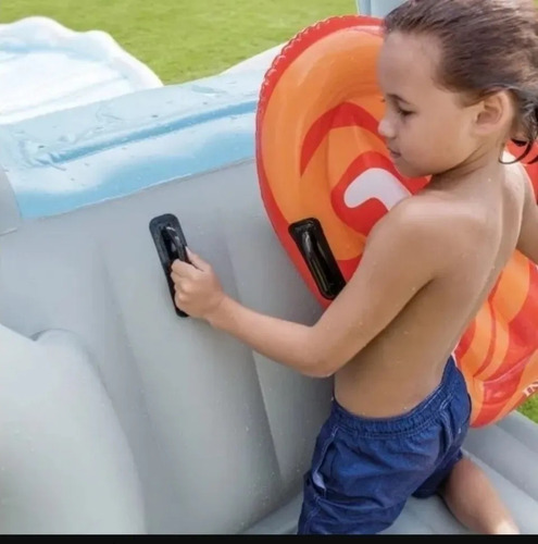 Piscina Escorregador Ilável Tubarão Intex 57159 P. Cor Cinza