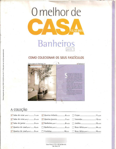 Fascículo Casa Claudia - O Melhor De Casa Claudia Banheiros