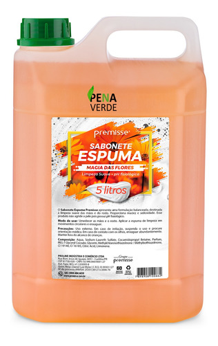 Sabonete Espuma Sensitive Magia Das Flores  5 L Premisse
