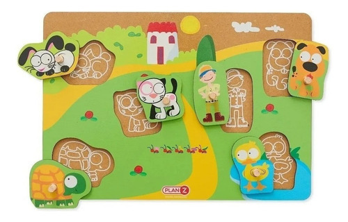 Imagen 3 de 3 de Juego Encastre Madera Con Agarre Didácticos Infantil Plan Z Color Mascotas