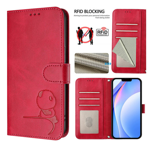 Funda Tipo Cartera Con Temática De Panda Para Cubot Note 40/p50/a10/a20/a30/max 5, Cierre Magnético, 3 Ranuras Para Tarjetas, A Prueba De Golpes