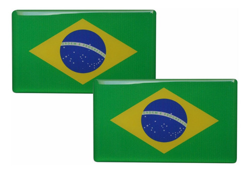 2 Adesivo Bandeira Brasil Resina Resinada, Carro Relevo