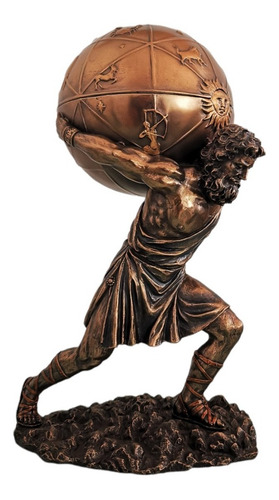 Escultura Atlas Bronce Mitologia Griega Decoracion Astrologi