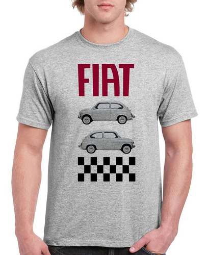 Fiat 600 - Auto Fiat 600 - Auto Fiat - Remera Unisex Gris 