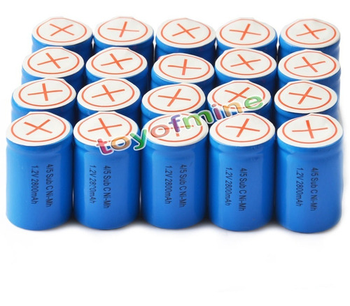 20pcs 4/5 Subc Sub C 2800mah 1.2v Ni-mh Batería Recargable A