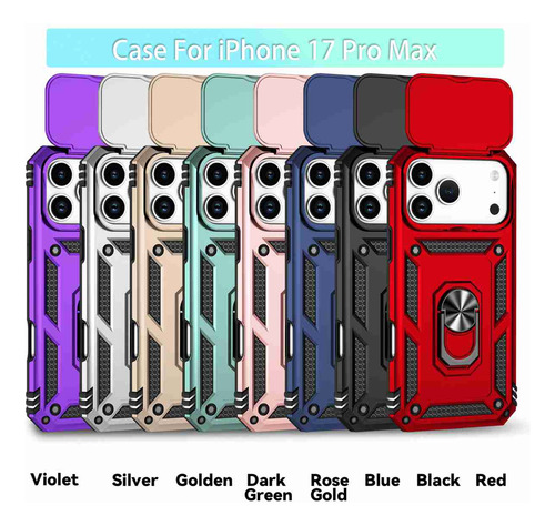 Funda Para Cámara Deslizante Con Anillas Para iPhone 7, 8 Plus X, Xs, Max Xr, 11, 12, 13, 14, 15, 16, 17, Pro Max Plus, 16e, 12mini, 13mini