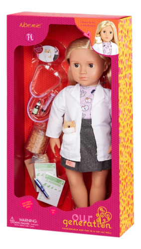 Muñeca Our Generation 46cm Noemie Veterinaria Con Hamster