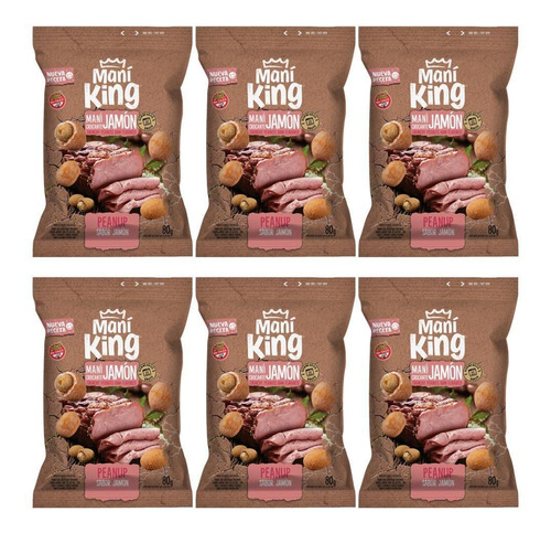 Maní King Japones Sabor Jamon 80g Caja X6 - Fullescabio