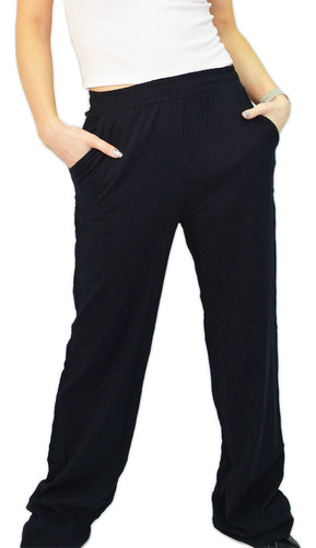 Pantalon Largo Suelto Oxford Mujer Recto Liviano Suave 