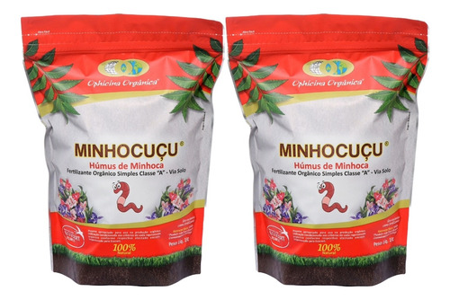 Húmus De Minhoca Minhocuçu Ophicina Orgânica Ecocert - 2kg