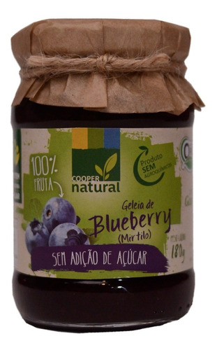 Geleia Blueberry Mirtilo S/ad.açúcar Orgânica Coopernatural 