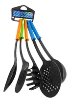 Comprar Jogo 5 Colheres De Cabo Plástico Concha Utensílios Cozinha Cor Colorido