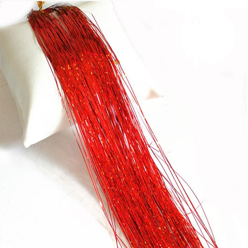Imagen 2 de 8 de Kit De Hebras De Oropel Extensiones De Cabello Metalicas
