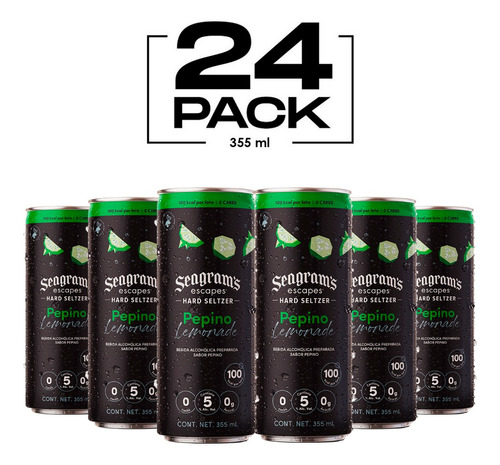 Seagram's Hs Limonada Pepino 355ml 5% Alc. Pack 24 Latas