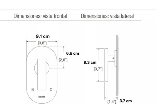 Monomando Regadera Helvex E-702