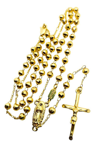 Rosario En Oro Laminado En 18k Con Imagen Virgen
