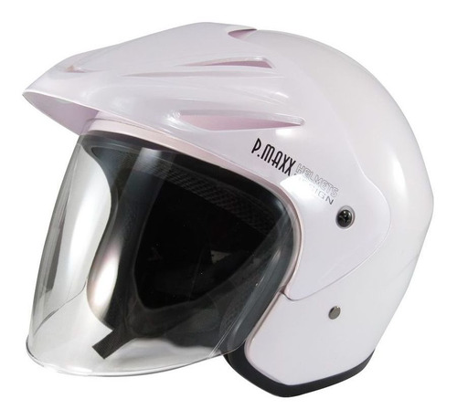 Casco Abierto Power Maxx Con Visera Y Visor - Blanco °-°