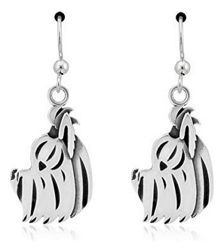 Aretes Anzuelo - Pendientes Yorkshire Terrier De Plata De Le