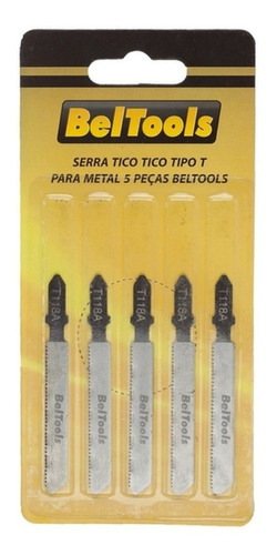 Lamina Serra Tico Tico Tipo T Para Metal Beltools C/ 5 Peças