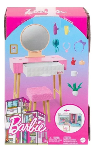 Juguete Barbie Tocador Accesorios De Plastico