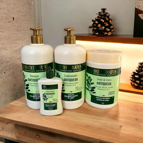 Kit 1 Shamp 1 Cond 1 Banho Creme Jaborandi 1 Litro 1 Tonico