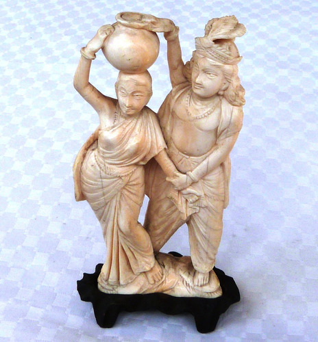 Monijor62-antiguo Coleccion Figura Pareja Hindu Krishna Rada