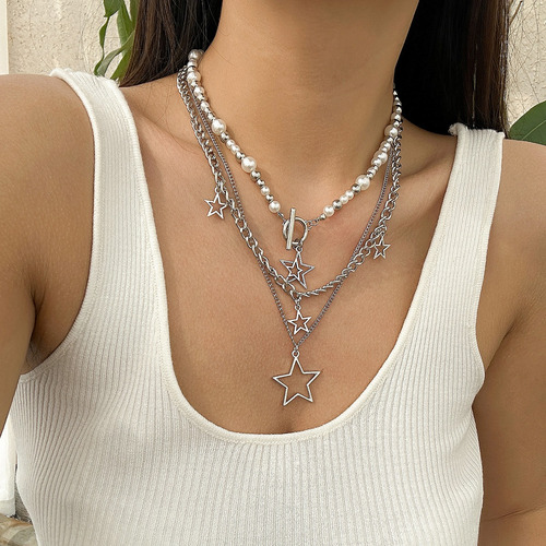Juego De 3 Collares Con Colgante De Estrella De Cadena Ajust