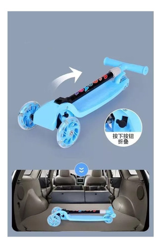 Scooter Patin Diablo Ajustable Divertido Niños 3 Ruedas Led