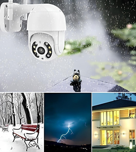 Kit X2 Cámara Seguridad Ip Wifi Domo Ptz 360 Exterior C Blanco