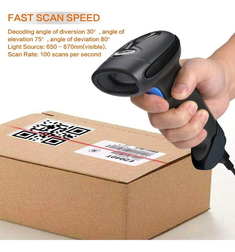 Lector Código De Barra Laser Pistola Usb 2.4g Comercio Scan