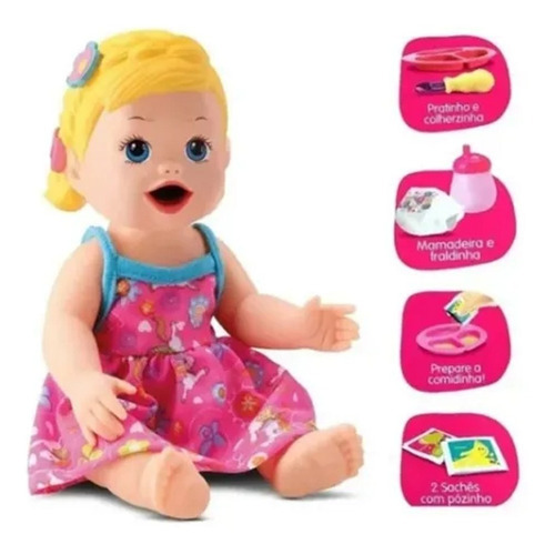 Boneca My Little Collection Primeira Papinha Loira Divertoys