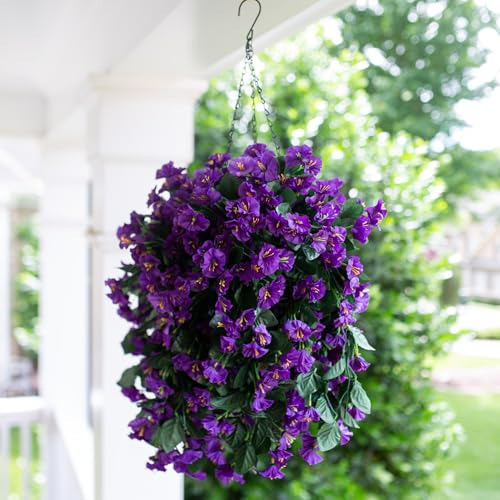 Plantas De Flores Artificiales Colgantes En Canastas Para E