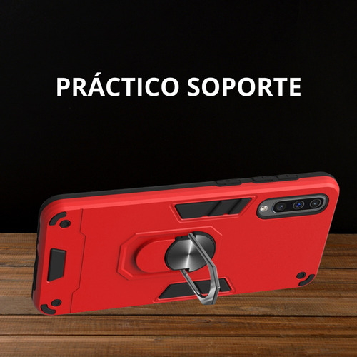 Funda Para Galaxy A50 Con Mica Varios Modelos Antigolpes Plata Armor Ring Sin Mica