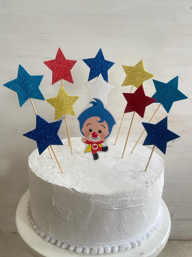 Adrono Topper Deco Torta Feliz Cumpleaños Plim Pim Glitter