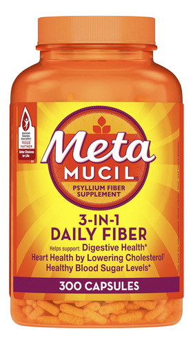 Suplemento De Fibra Metamucil Psyllium Husk 300 Cápsulas