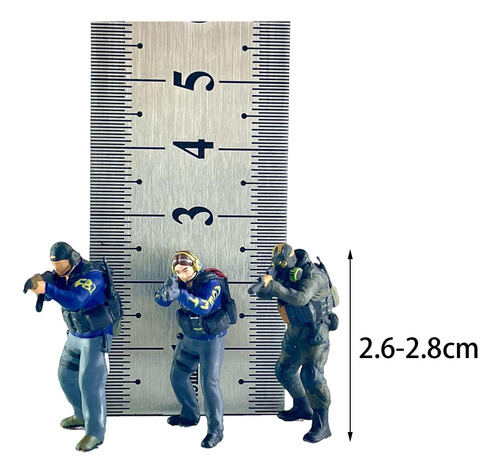 Figura De Pessoas Em Escala 1/64, 3 Peças, Pintada À Mão,