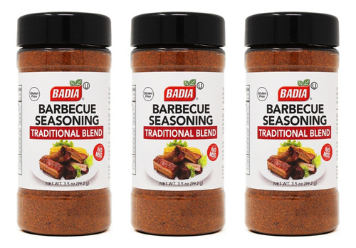 Pack X 3 Sazonador Barbacoa Bbq Seasoning 99g S/gluten Badia