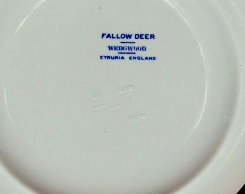 Plato De Postre Loza Wedgwood England Fallow Deer Blue C1915 (Usado)