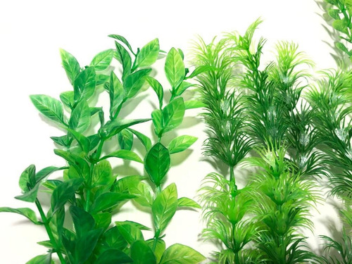 Imagem 5 de 6 de Planta Artificial Aquário Kit Nature Green 02 20cm E 02 30cm