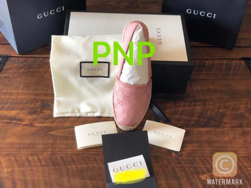 Espadrilles Gucci Rosa 4mx Auténtico