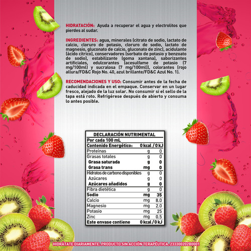 Suerox Bebida Hidratante Fresa Kiwi Por 6 Unidades De 630 Ml