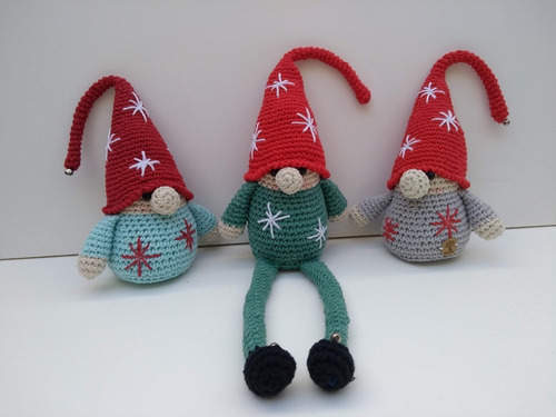 Amigurumi Gnomo Duende Navidad Tejido A Crochet Intitai