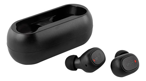 Auriculares Qcy Pro Inalámbricos Bluetooth Estuche De Carga Color Negro Luz Rojo