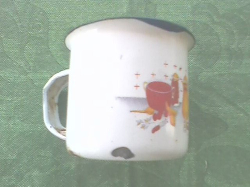 Antiga Caneca De Ferro Esmaltada