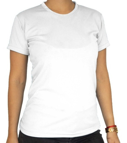 Playera Blanca P/sublimar Dama Paq. 20 Pzs.  Cuello Redondo