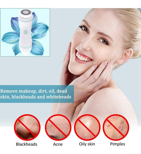 Cepillo Masajeador Facial Limpia Cutis Eléctrico 4 En 1